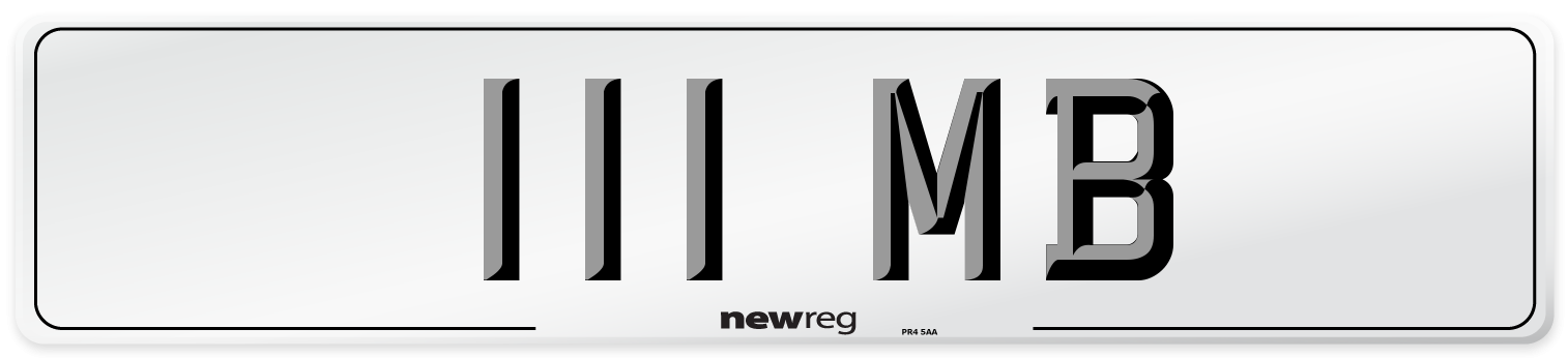 111 MB Number Plate from New Reg